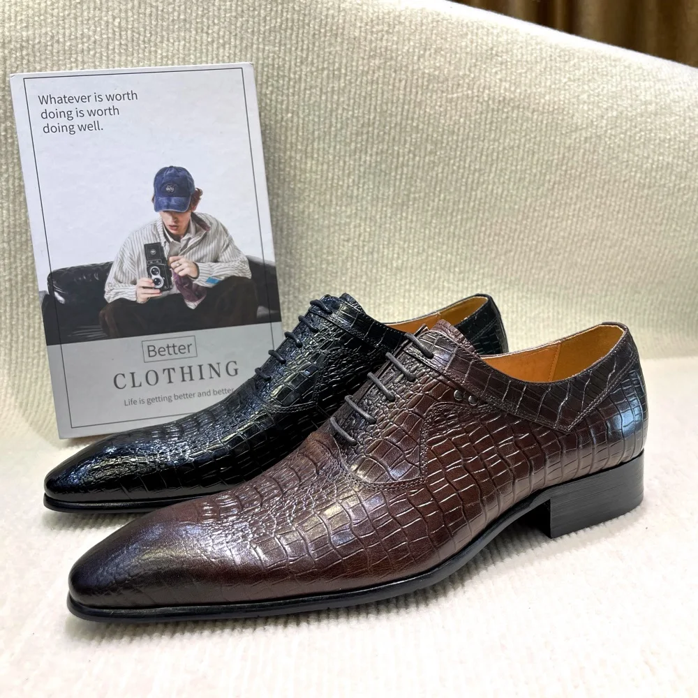 Men'S Luxury Formal Wear - İtalyan Lüks erkek Sivri Burun Oxford
