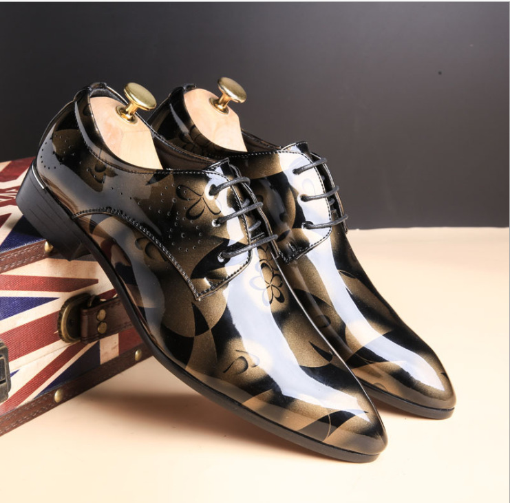 Men'S Luxury Formal Wear - Ofis Erkek Elbise Ayakkabı Çiçek Desenli