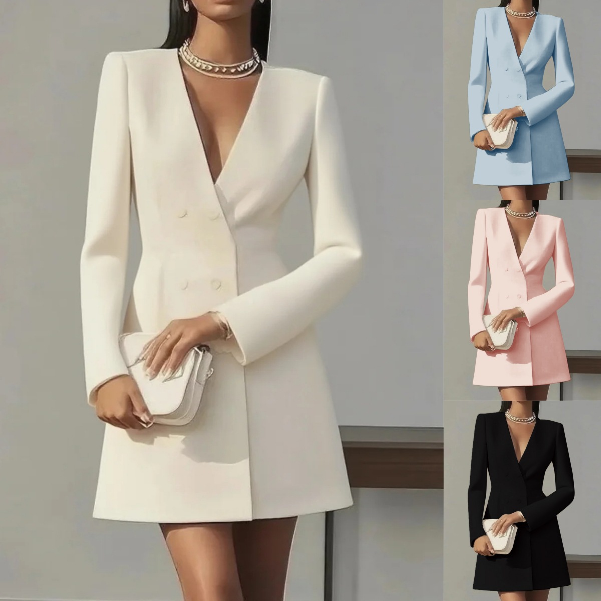 Double Breasted Blazer - 2026 Amazon Popüler Ürünü Dış Ticaret