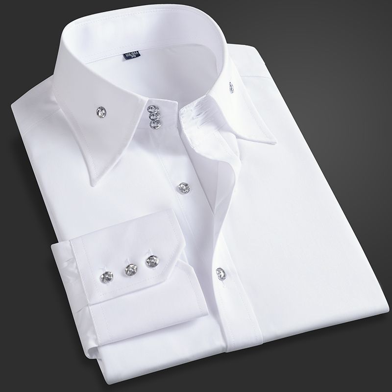 Men Formal Wear Shirts - İlkbahar Sonbahar erkek Yönetici Gömlek Kore