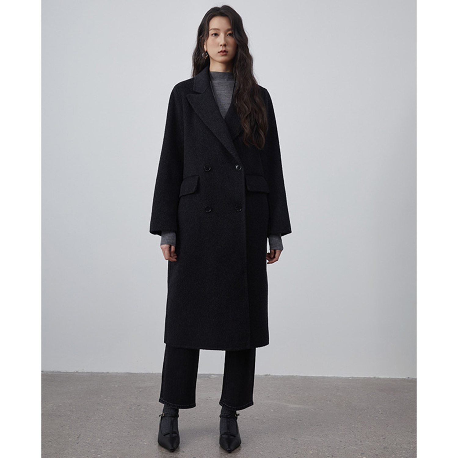 Double Breasted Blazer - Allingentle Kadın Takım Elbise Uzun Blazer