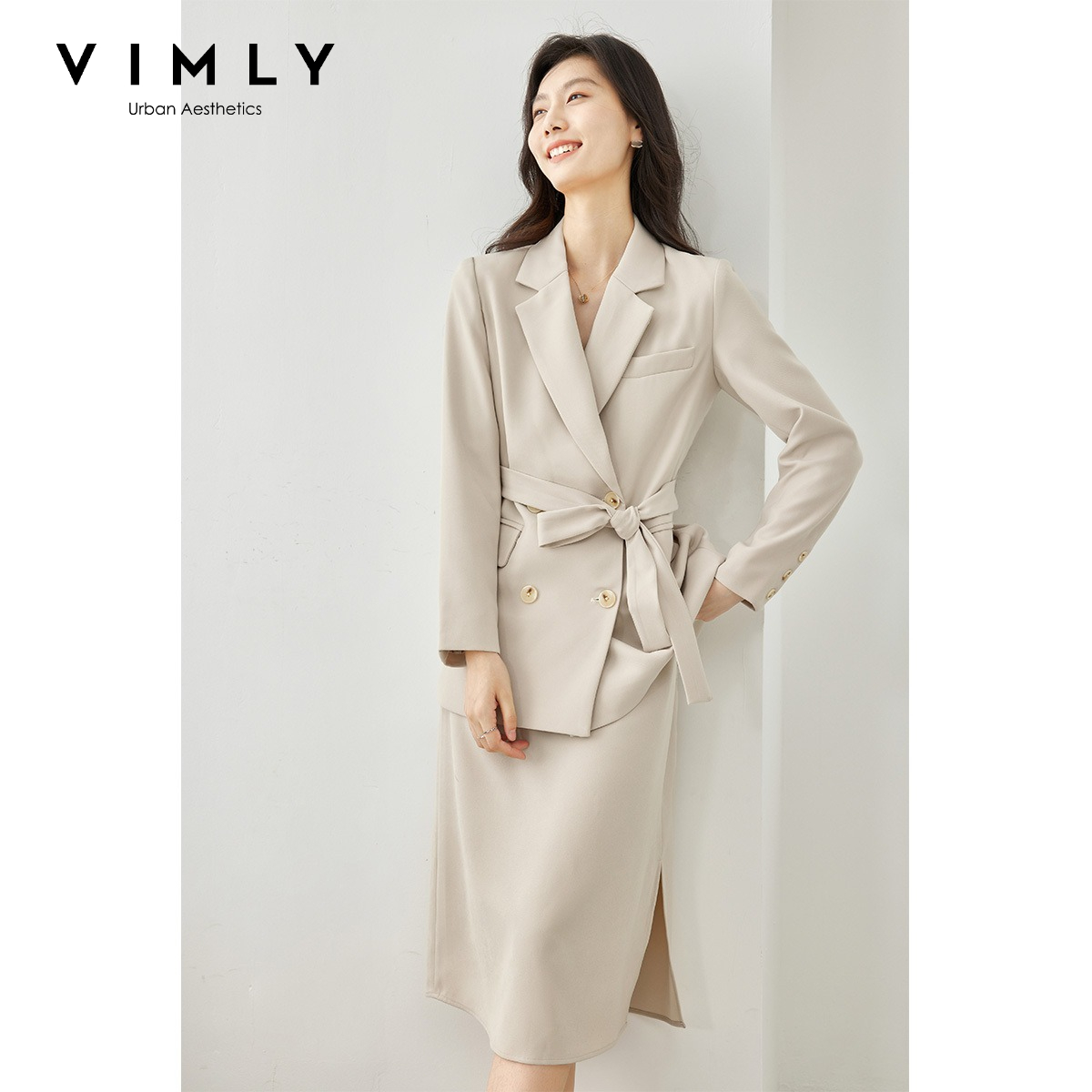 Double Breasted Blazer - VIMLY kadın Iki Parçalı Set 2026