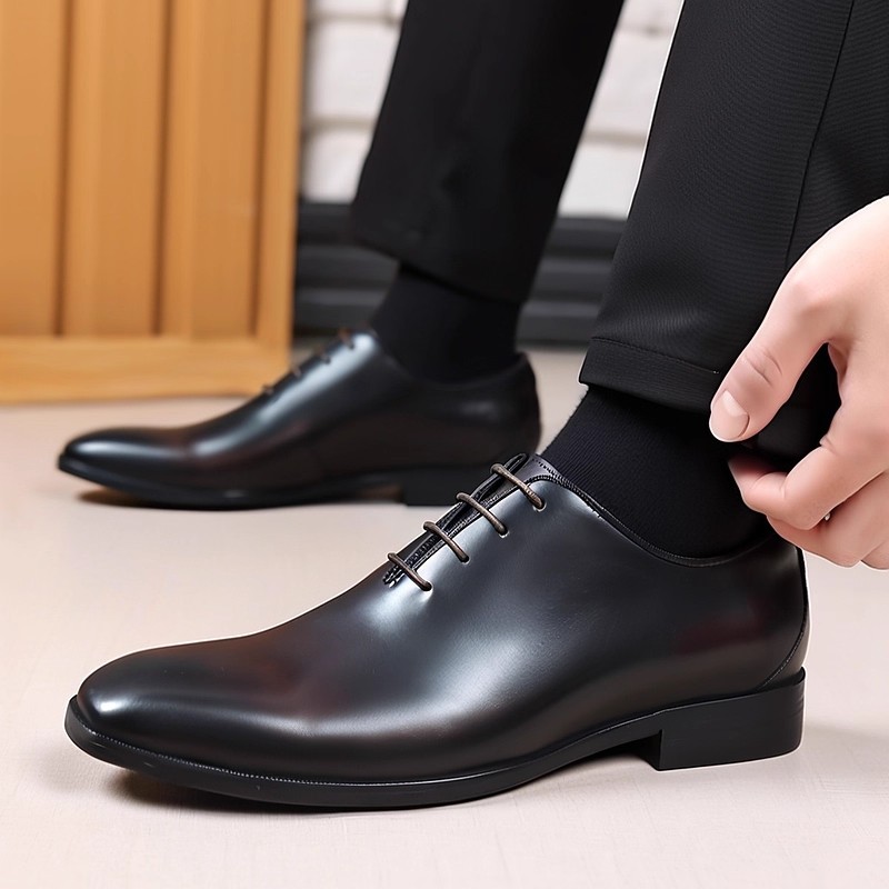 Men'S Luxury Formal Wear - Tasarımcı Hakiki Deri Erkek Wholecut Oxford