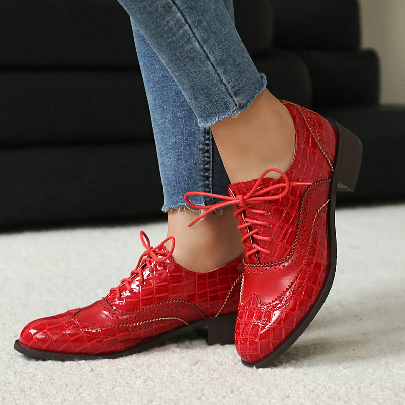Kadın Taş Baskılı Brogue Oxfor - Patent Leather Oxford incelemesi ve fiyatı