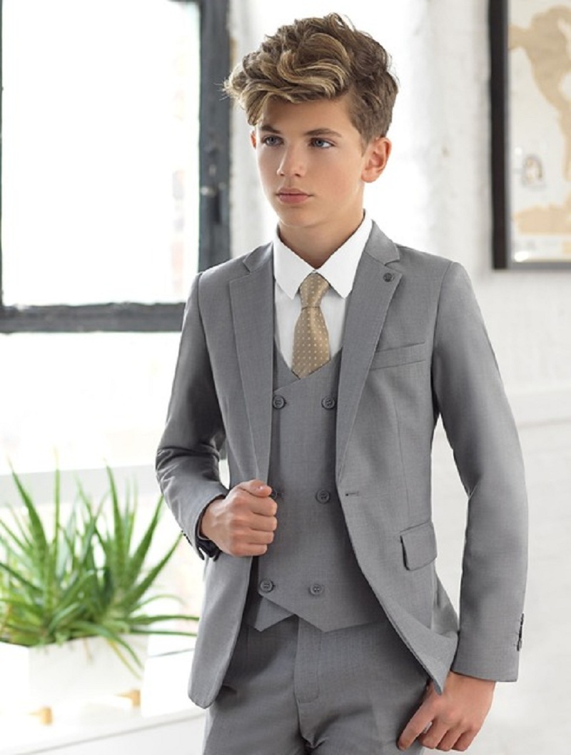 Açık Gri Çentikli Yaka Çocuk T - Formal Wear For Men Kids incelemesi ve fiyatı
