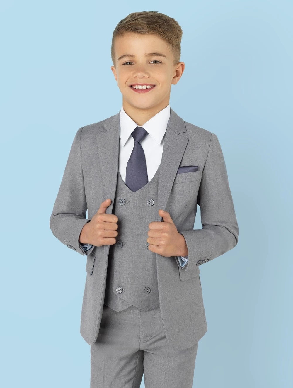 Açık Gri Çentikli Yaka Çocuk T - Formal Wear For Men Kids incelemesi ve fiyatı