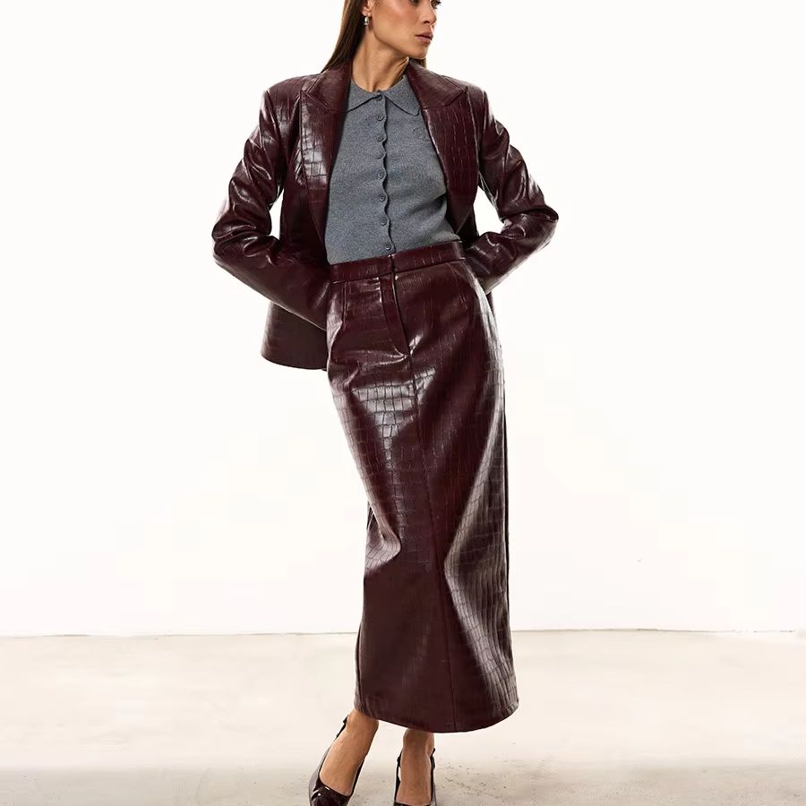 IG Kadın Bordo Timsah Görünüml - Double Breasted Blazer incelemesi ve fiyatı